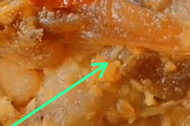 Hasil Screenshot video Ayam menu MBG yang berisi ulat. (madurakita.id/). 